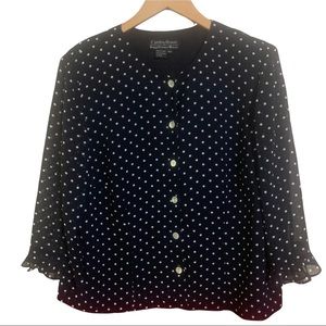 Cynthia Howie Polka Dot Business Casual Blouse 14W